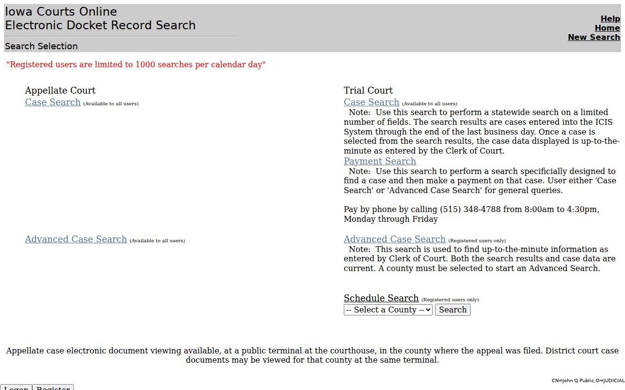 Monona County active warrant case search frame