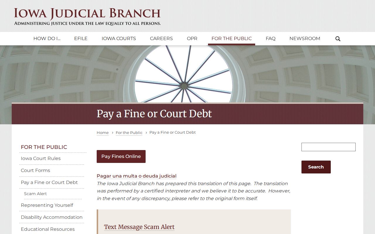 Monona County bench warrant fine payment routes