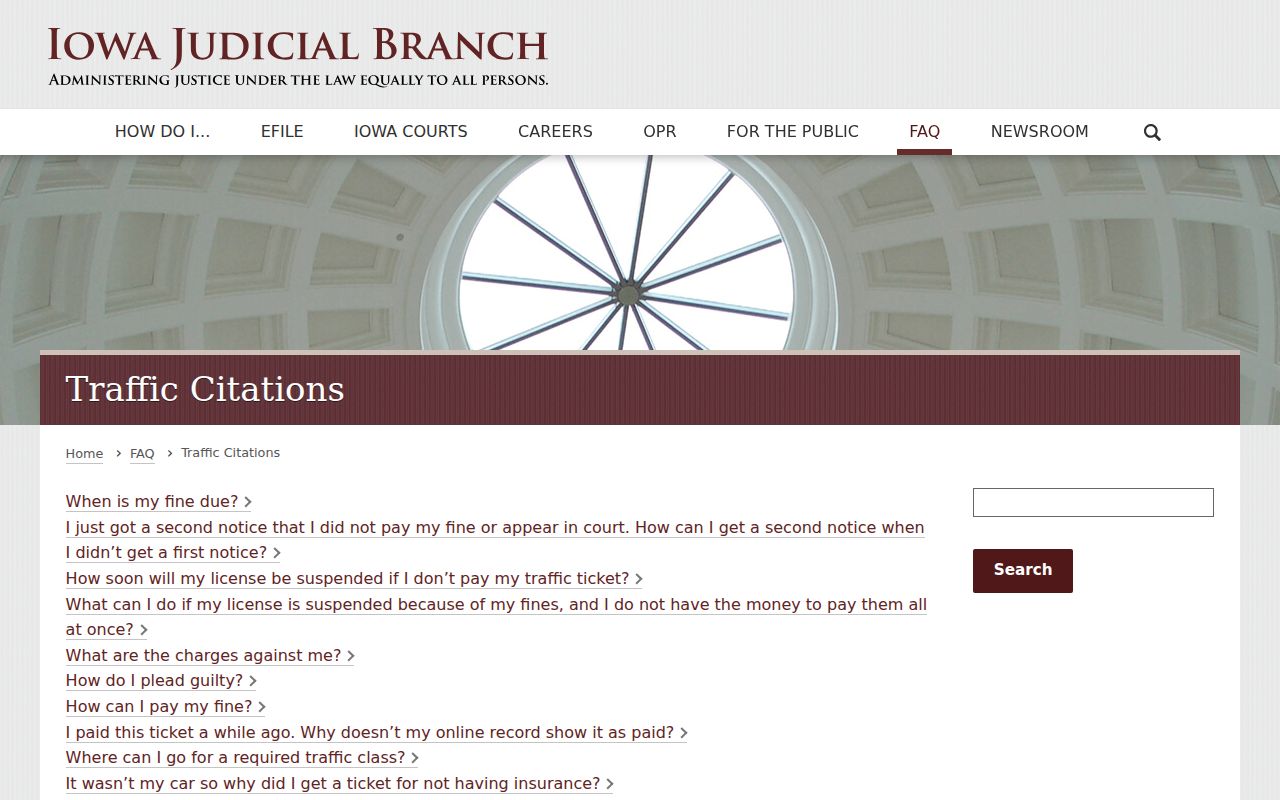 Traffic appearance guidance for Monona County bench warrants