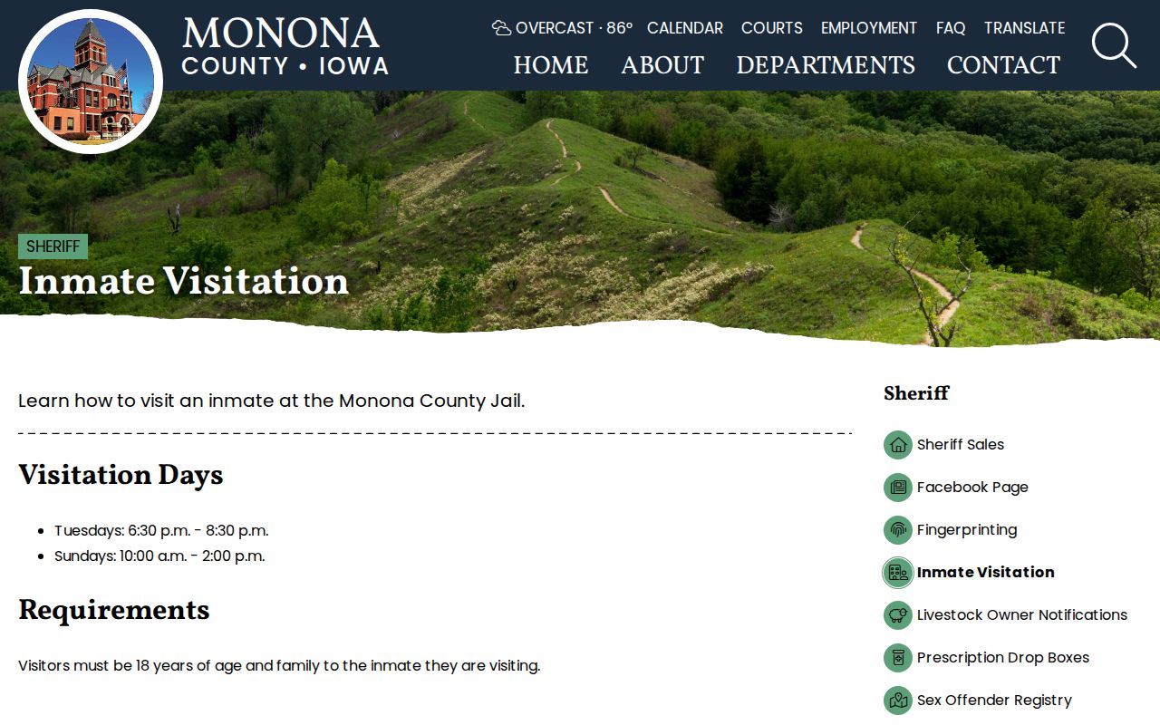 Monona County warrant records and jail service information